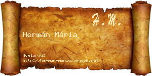 Hermán Mária névjegykártya